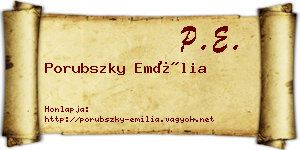Porubszky Emília névjegykártya